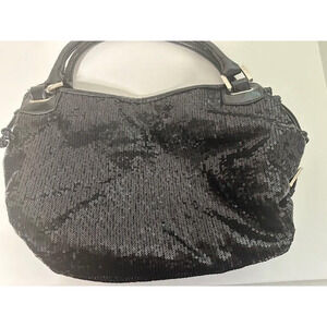 White House Black Market Black Sequin Dressy Handbag Purse